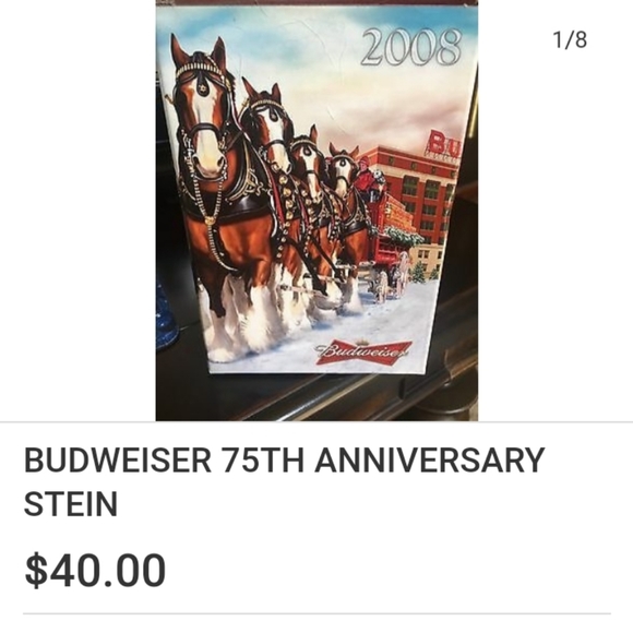 Budweiser Other - BUDWEISER🐴🐴🐴 75th Anniversay Stein